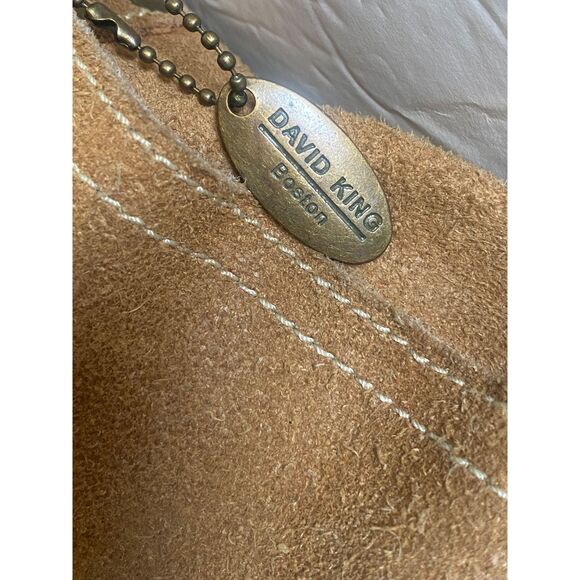 David King Boston Genuine Leather Messenger Bag – Tan Suede – Adjustable Strap - Picture 3 of 11